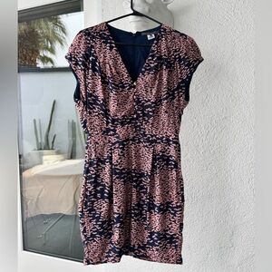 Elegant Pink and Navy Midi Dress